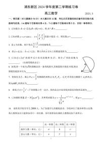 2025届上海市浦东新区高三三模 数学试题及答案