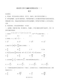 湖南省长沙市湖南师范大学附属中学2025届高三下学期模拟（一）数学试卷（含答案）