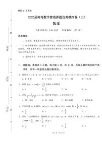 2025届高考数学密卷押题仿真模拟卷（三）含解析