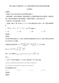 2024-2025学年浙江省部分学校联考2025届高考数学适应性测试检测试题（附答案）