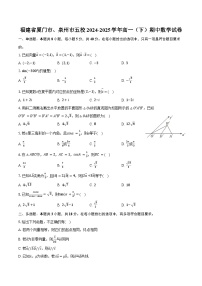 福建省厦门市、泉州市五校2024-2025学年高一（下）期中数学试卷（含解析）