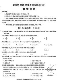 咸阳市2025年高考模拟检测(三)数学试题【含答案】