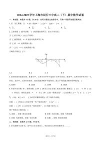上海市闵行三中2024-2025学年高二下学期期中数学试卷（含答案）