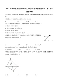 重庆市凤鸣山中学教育集团2024-2025学年高一下学期期中考试数学试题