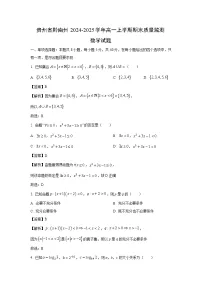 贵州省黔南州2024-2025学年高一上学期期末质量监测数学试题（解析版）
