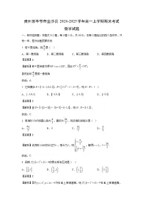 贵州省毕节市金沙县2024-2025学年高一上学期期末考试数学试题(解析版)