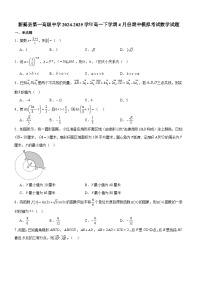 河南省驻马店市新蔡县第一高级中学2024-2025学年高一下学期期中 数学模拟试题【含答案】
