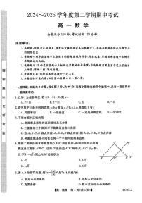 河北省邯郸市2024-2025学年高一下学期期中考试 数学试卷【含答案】
