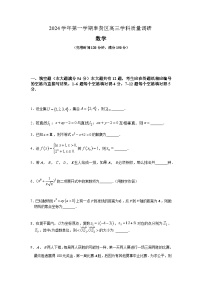上海市奉贤区2024-2025学年高三上学期一模数学试题（含答案）