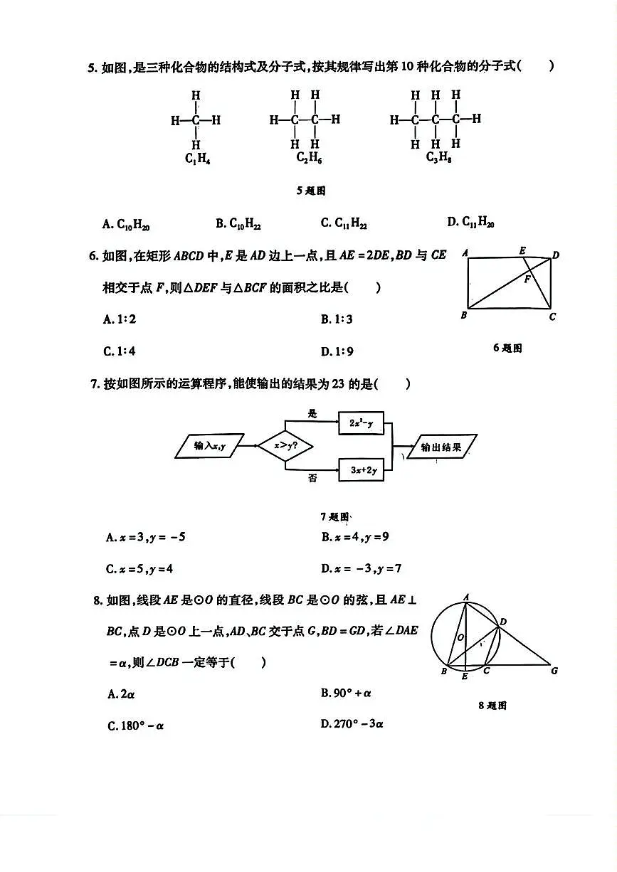 2025年重庆市初中毕业生学业水平暨高中招生考试数学考前调研(高考模拟)第2页