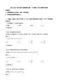 2024~2025学年四川绵阳高一第二学期3月月考数学调研试卷[附解析}