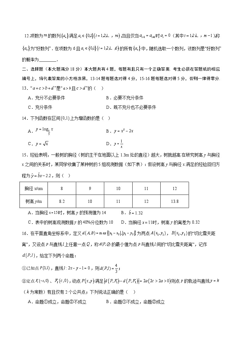 2025年高考押题预测卷:数学(上海卷03)(考试版)第2页
