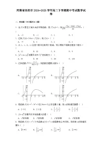 河南省洛阳市2024−2025学年高二下学期期中考试 数学试卷（含解析）