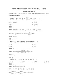 湖南省名校联考联合体2024-2025学年高二下学期期中考试数学试题（解析版）