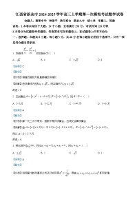江西省新余市2025届高三上学期第一次模拟考试数学试卷（Word版附解析）