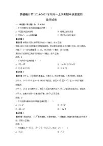 新疆喀什市2024-2025学年高一上学期期中质量监测数学试卷（解析版）