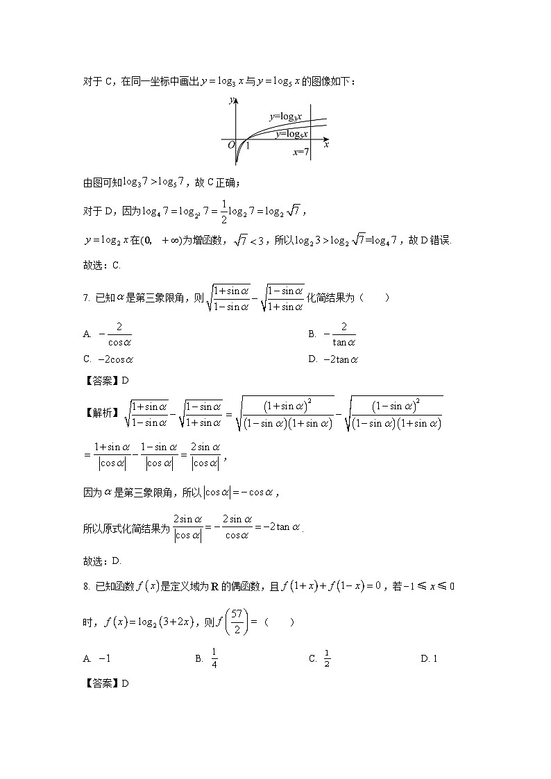 四川省巴中市2024-2025学年高一上学期期末考试数学试卷(解析版)第3页