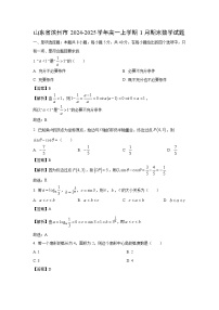 山东省滨州市2024-2025学年高一上学期1月期末数学试卷（解析版）