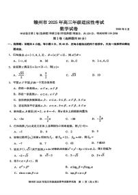 2025届江西省赣州市高三二模数学试题【含答案】