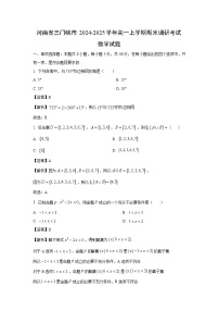 河南省三门峡市2024-2025学年高一上学期期末调研考试数学试卷（解析版）