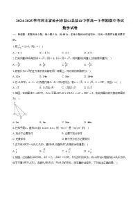 2024-2025学年河北省沧州市盐山县盐山中学高一下学期期中考试数学试卷(含答案)