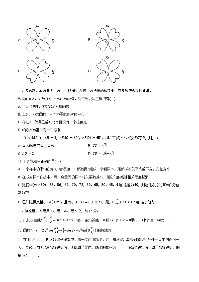 宁夏中卫市2025届高三二模数学试题(中卫二模)(含答案)第2页