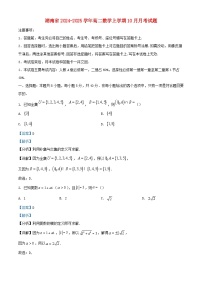 湖南省2024_2025学年高二数学上学期10月月考试题含解析 (1)