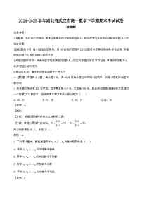 2024—2025学年湖北武汉高一数学下册期末考试试卷【含答案】