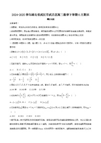2024—2025学年湖北武汉武昌区高二数学下册（6月）期末试题