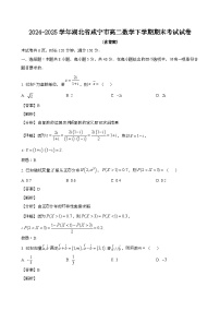 2024—2025学年湖北咸宁高二数学下册期末考试试卷【含答案】