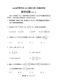 2025届山东省实验中学高三二模考试 数学试题及答案