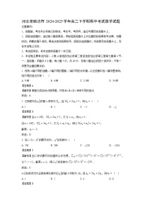 河北省廊坊市2024-2025学年高二下学期期中考试数学试卷（解析版）