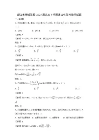浙江省精诚联盟2025届高三下学期适应性联考数学试卷（解析版）