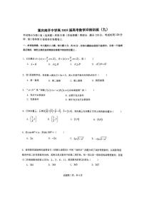 重庆南开中学2025届高三高考冲刺训练（九）数学试题（含答案）