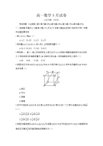 安徽省临泉田家炳实验中学(临泉县教师进修学校)2024-2025学年高一下学期5月月考 数学试题（含解析）