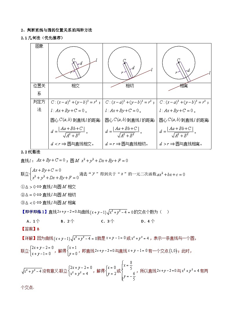 (暑期班)2025年高二數(shù)學(xué)暑假講義第09講 直線與圓的位置關(guān)系+課后練習(xí)+隨堂檢測（教師版）第2頁