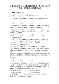内蒙古通辽市科尔沁左翼中旗实验高级中学2023-2024学年高一下学期期末考试 数学试卷(含解析)