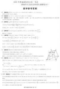 2025届湖南省长沙市湖南四大名校名师团队猜题卷C模拟预测数学试题（高考模拟）