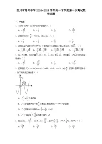 四川省绵阳中学2024-2025学年高一下学期第一次测试 数学试题(含解析)