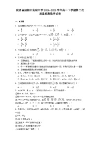 陕西省咸阳市实验中学2024-2025学年高一下学期第二次质量检测 数学试卷（含解析）