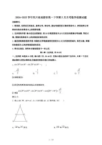 2024~2025学年四川成都高一下册3月月考数学试卷【有答案】