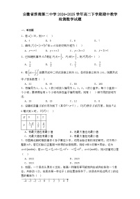 安徽省淮南第二中学2024-2025学年高二下学期期中教学检测 数学试题（含解析）