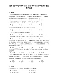 河南省青桐鸣大联考2024-2025学年高二下学期期中考试 数学试题（含解析）