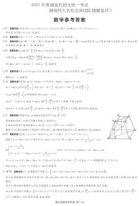 湖南省四大名校名师团队2025届高三下学期猜题卷（C）数学 PDF版含解析