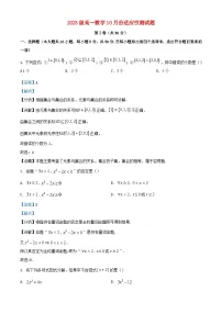 北京市2023_2024学年高一数学上学期10月月考题含解析