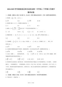 湖南省岳阳市岳阳县第一中学2024-2025学年高二（下）期中数学试卷（含答案）
