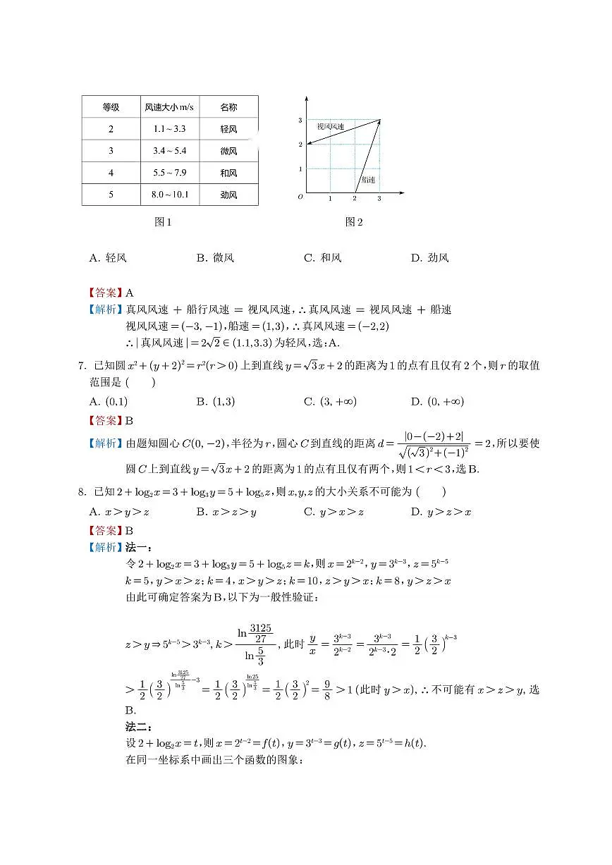 2025普通高等学校招生全国统一考试1卷(解析)第2页