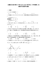 安徽省合肥市第八中学2024−2025学年高三下学期第三次模拟考试 数学试题（含解析）
