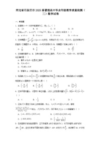 河北省石家庄市2025届普通高中毕业年级教学质量检测（三） 数学试卷（含解析）