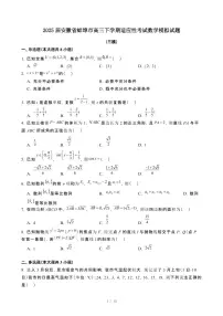 2025届安徽蚌埠高三第二学期适应性考试数学模拟试卷[三模]含解析